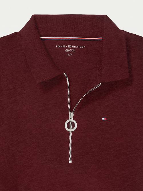 Tommy Hilfiger Adaptive Zipped Slim Fit Póló Női Piros | TH517NRS