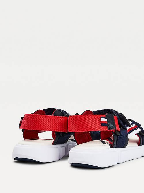 Tommy Hilfiger Adjustable Contrast Pántos Szandál Fiú Kék | TH587JPO