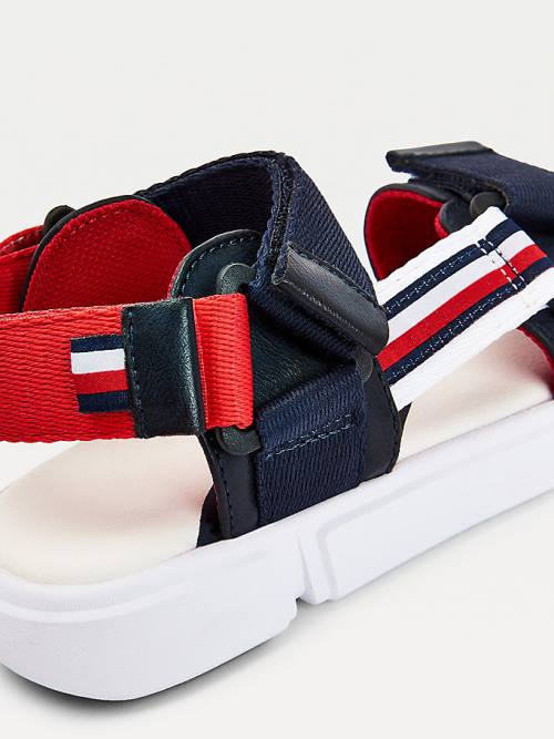 Tommy Hilfiger Adjustable Contrast Pántos Szandál Fiú Kék | TH587JPO