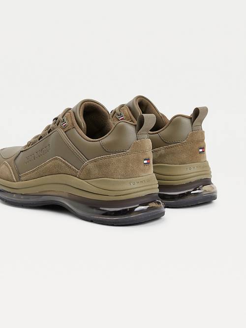 Tommy Hilfiger Air Bubble Premium Bőr Tornacipő Férfi Khaki | TH237TML