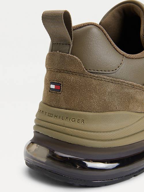 Tommy Hilfiger Air Bubble Premium Bőr Tornacipő Férfi Khaki | TH237TML