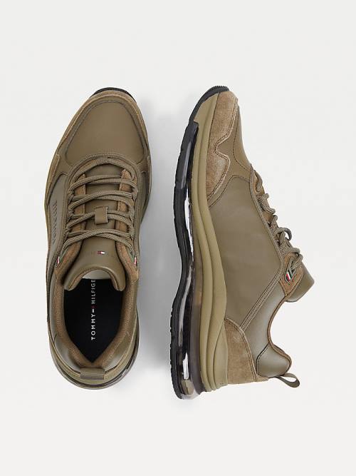 Tommy Hilfiger Air Bubble Premium Bőr Tornacipő Férfi Khaki | TH237TML