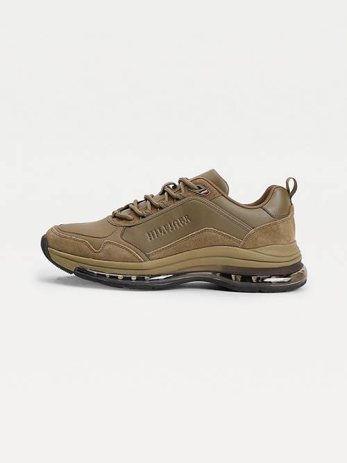 Tommy Hilfiger Air Bubble Premium Bőr Tornacipő Férfi Khaki | TH237TML