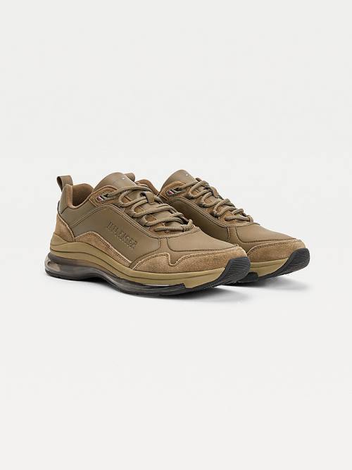 Tommy Hilfiger Air Bubble Premium Bőr Tornacipő Férfi Khaki | TH237TML