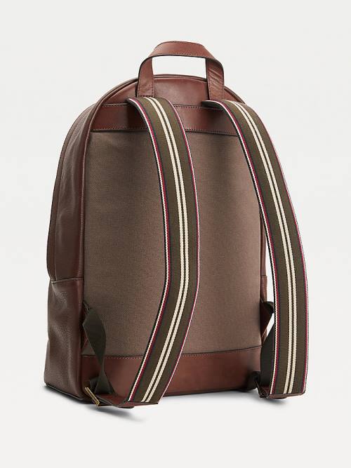 Tommy Hilfiger Alkalmi Bőr Backpack Táska Férfi Barna | TH176YWR