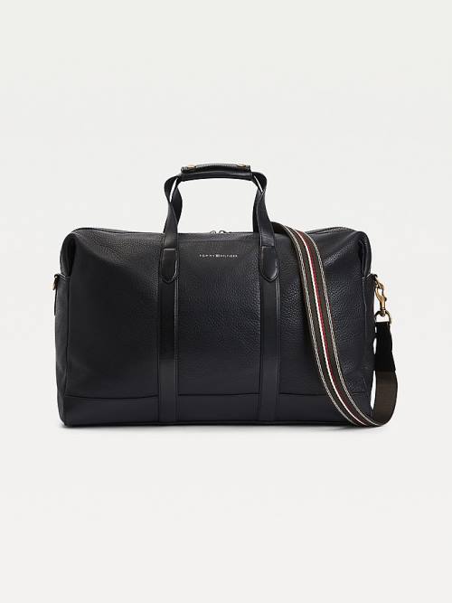 Tommy Hilfiger Alkalmi Bőr Duffel Táska Férfi Fekete | TH502GPD