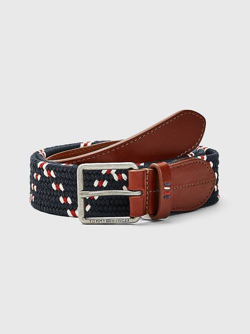 Tommy Hilfiger Alkalmi Bőr Essential Elasticated Öv Férfi Kék | TH805DKY