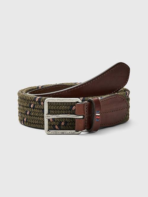 Tommy Hilfiger Alkalmi Bőr Essential Elasticated Öv Férfi Khaki | TH843EUH