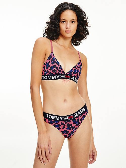 Tommy Hilfiger All-Over Logo Print Tanga Fehérnemű Női Rózsaszín | TH203DYG