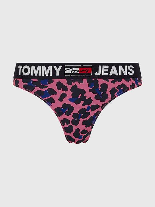 Tommy Hilfiger All-Over Logo Print Tanga Fehérnemű Női Rózsaszín | TH203DYG