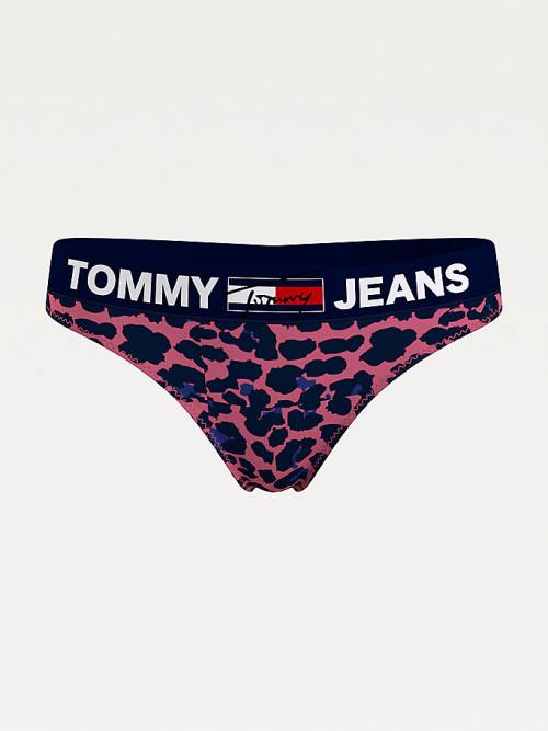 Tommy Hilfiger All-Over Logo Print Tanga Fehérnemű Női Rózsaszín | TH203DYG