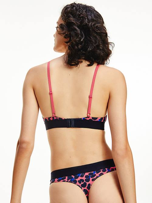 Tommy Hilfiger All-Over Logo Print Triangle Bra Fehérnemű Női Rózsaszín | TH158EBF