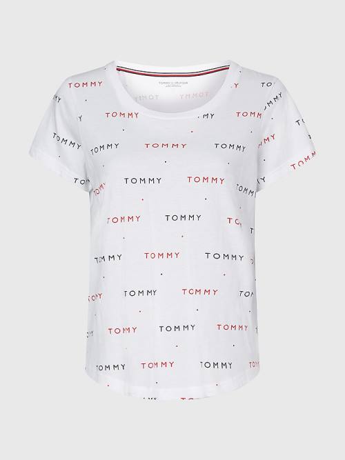 Tommy Hilfiger All-Over Logo Póló Női Fehér | TH516QNX