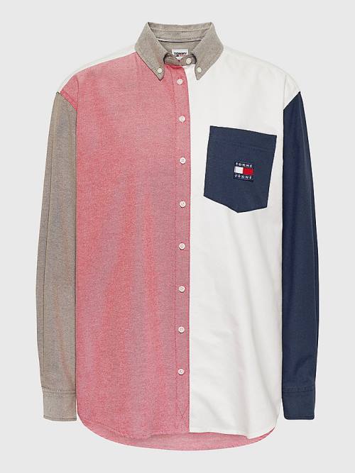 Tommy Hilfiger Archive Colour-Blocked Overshirt Ingek Női Kék | TH894JQP