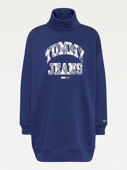 Tommy Hilfiger Argyle Logo Pulóver Ruha Női Kék | TH428EQO