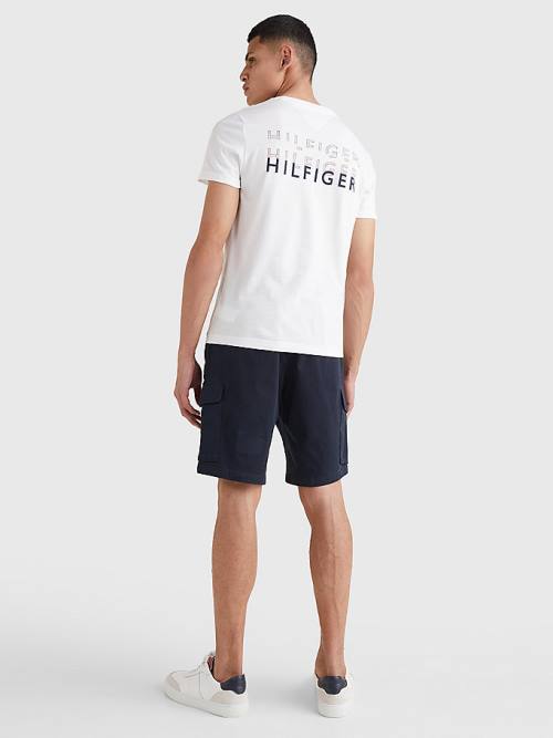 Tommy Hilfiger Back Logo Póló Férfi Fehér | TH346XHV