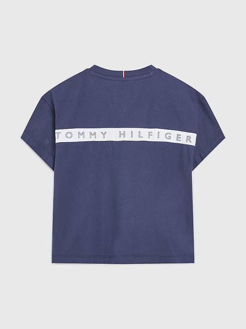 Tommy Hilfiger Back Logo Póló Lány Kék | TH513JMI