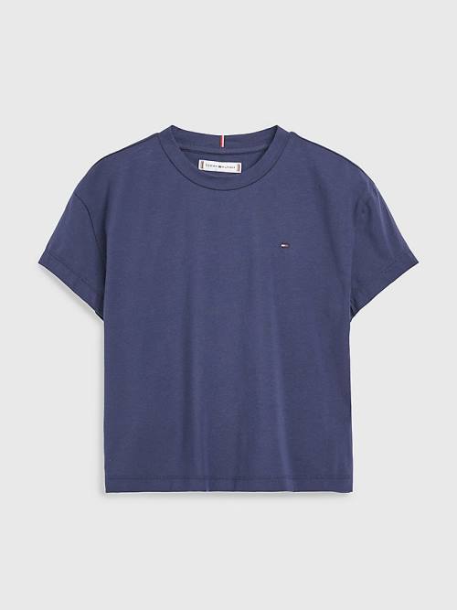 Tommy Hilfiger Back Logo Póló Lány Kék | TH513JMI