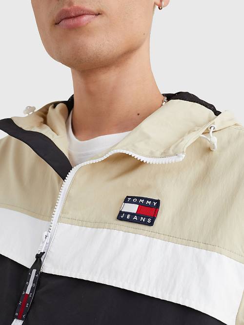 Tommy Hilfiger Badge Chicago Windbreaker Kabát Férfi Fekete | TH872BNO