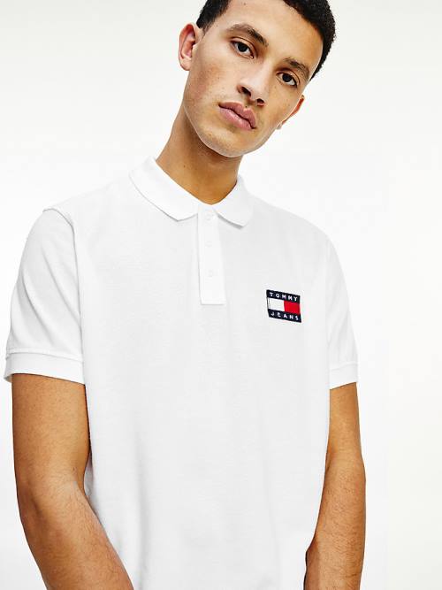 Tommy Hilfiger Badge Könnyű Regular Fit Póló Férfi Fehér | TH379CDV