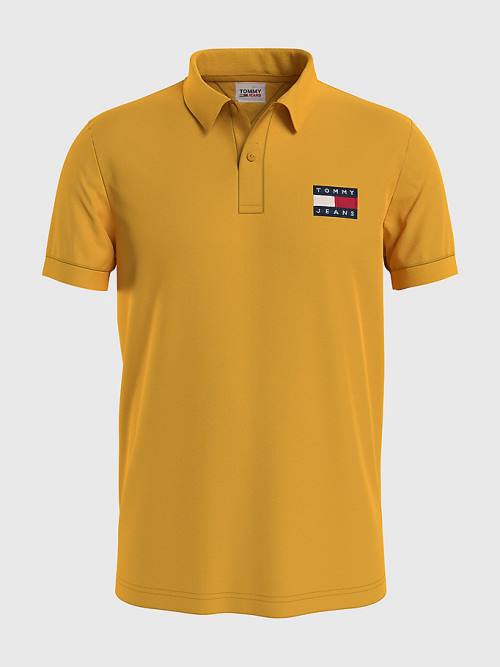 Tommy Hilfiger Badge Könnyű Regular Fit Póló Férfi Sárga | TH409HEX