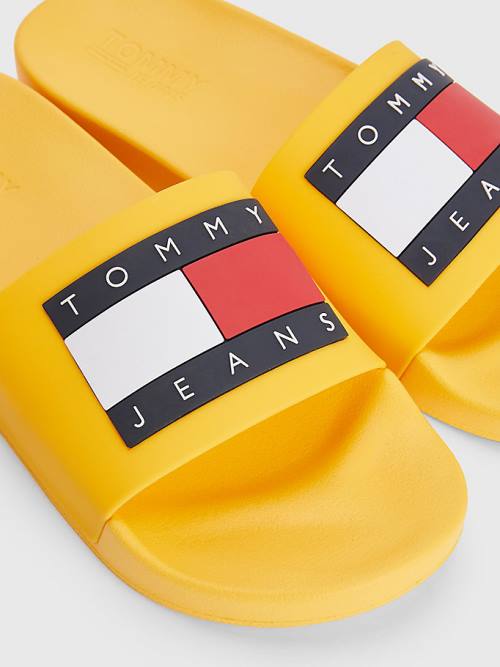 Tommy Hilfiger Badge Pool Slides Szandál Férfi Narancssárga | TH468MPO