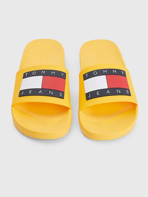 Tommy Hilfiger Badge Pool Slides Szandál Férfi Narancssárga | TH468MPO