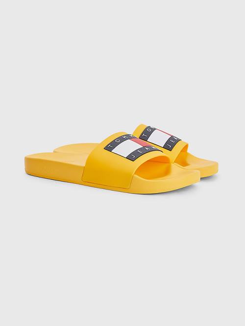 Tommy Hilfiger Badge Pool Slides Szandál Férfi Narancssárga | TH468MPO