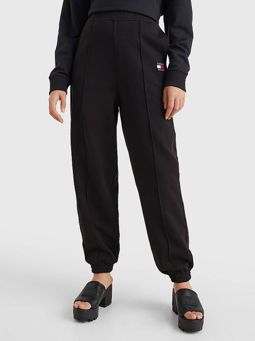 Tommy Hilfiger Badge Relaxed Fit Cuffed Joggers Nadrág Női Fekete | TH213LKT