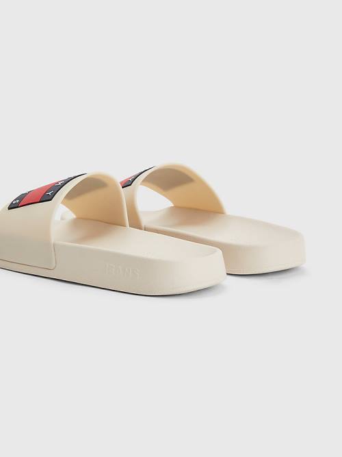 Tommy Hilfiger Badge Slides Szandál Női Bézs | TH526AUX