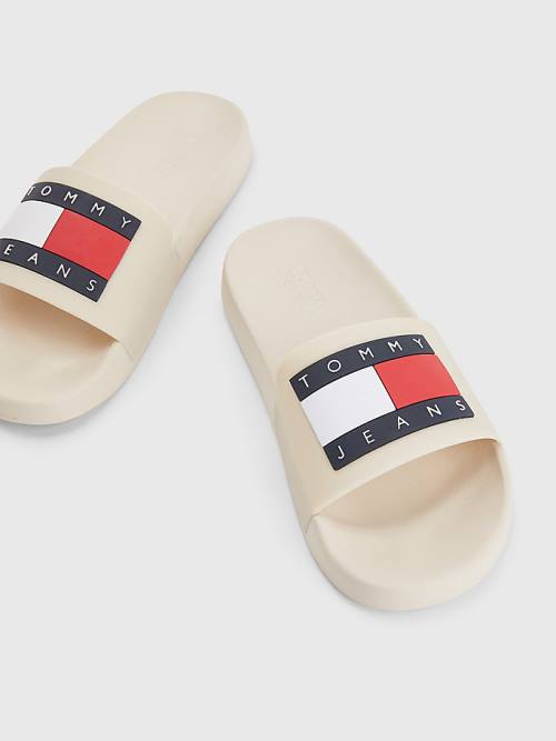 Tommy Hilfiger Badge Slides Szandál Női Bézs | TH526AUX