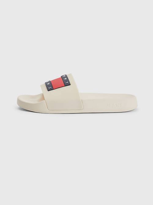 Tommy Hilfiger Badge Slides Szandál Női Bézs | TH526AUX