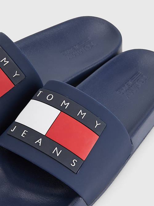 Tommy Hilfiger Badge Slides Szandál Női Kék | TH608AYT