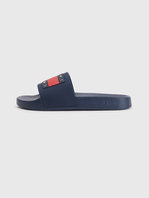 Tommy Hilfiger Badge Slides Szandál Női Kék | TH608AYT