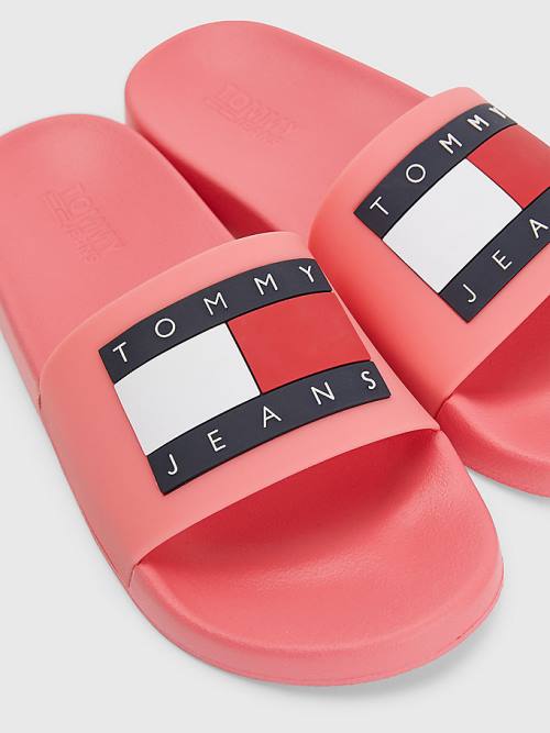 Tommy Hilfiger Badge Slides Szandál Női Rózsaszín | TH810CFG