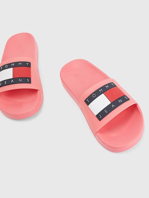 Tommy Hilfiger Badge Slides Szandál Női Rózsaszín | TH810CFG