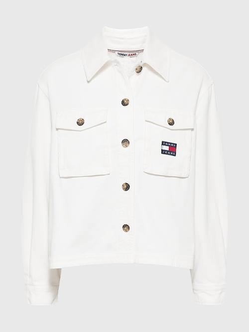 Tommy Hilfiger Badge Surplus Overshirt Ingek Női Fehér | TH239DCV