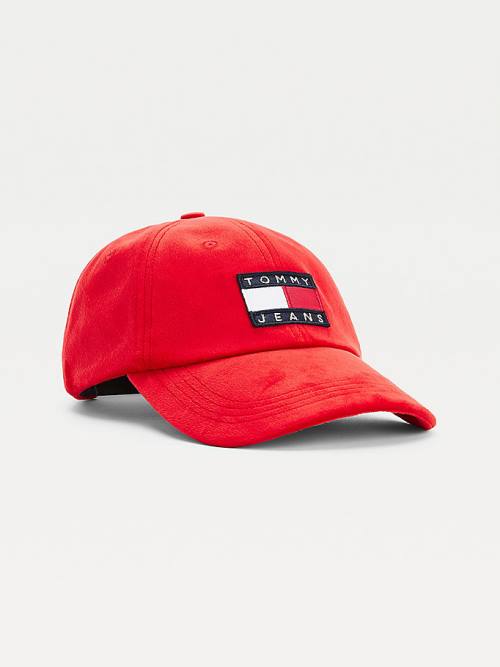 Tommy Hilfiger Badge Velvet Cap Kalap Női Piros | TH782YIE