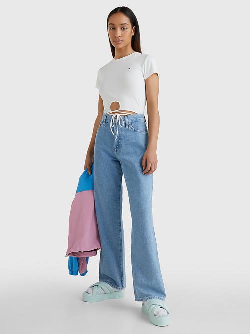 Tommy Hilfiger Betsy Mid Rise Loose Farmer Női Denim | TH297PKT