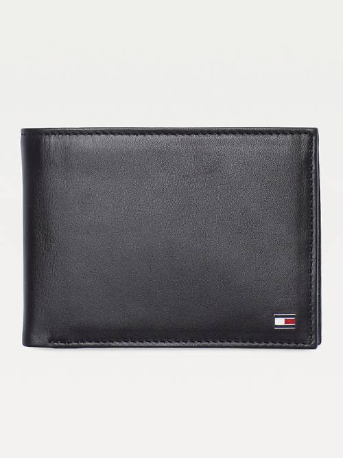 Tommy Hilfiger Bifold Bőr Pénztárca Férfi Fekete | TH312LIX