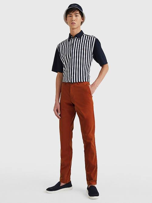 Tommy Hilfiger Bleecker Satin Slim Fit Chinos Nadrág Férfi Piros | TH084LPV