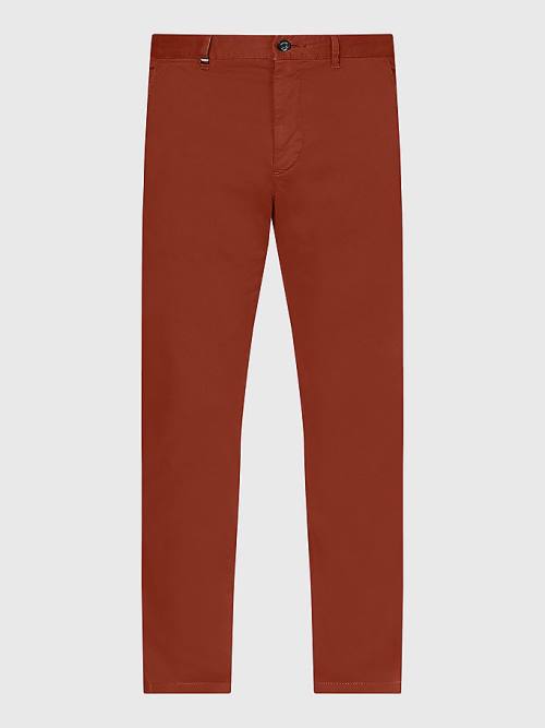 Tommy Hilfiger Bleecker Satin Slim Fit Chinos Nadrág Férfi Piros | TH084LPV