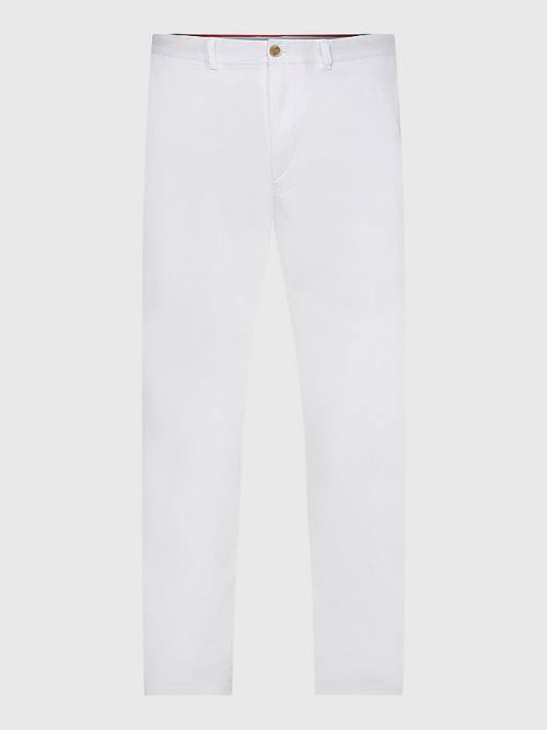 Tommy Hilfiger Bleecker Satin Slim Fit Chinos Nadrág Férfi Fehér | TH260KLO