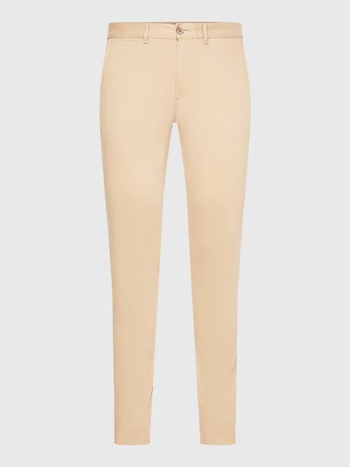 Tommy Hilfiger Bleecker Satin Slim Fit Chinos Nadrág Férfi Bézs | TH510CZN