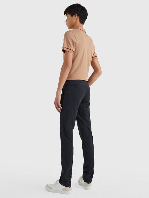 Tommy Hilfiger Bleecker Satin Slim Fit Chinos Nadrág Férfi Fekete | TH597FVK