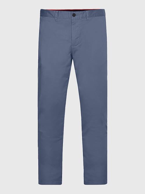 Tommy Hilfiger Bleecker Satin Slim Fit Chinos Nadrág Férfi Kék | TH631NCA