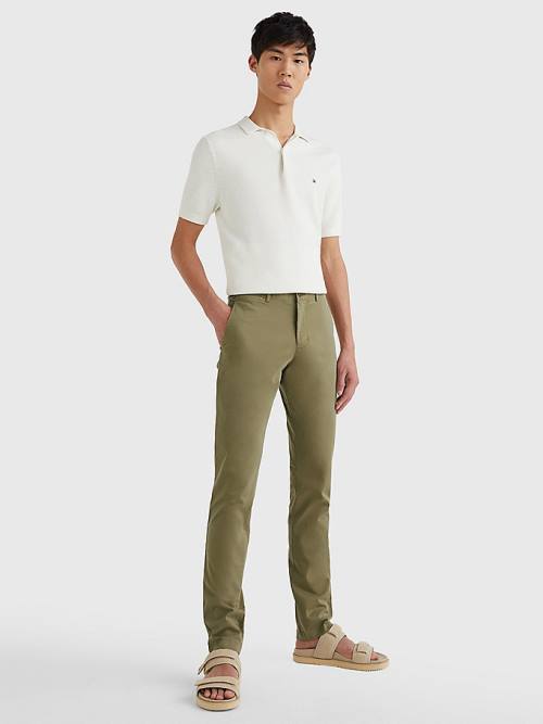 Tommy Hilfiger Bleecker Satin Slim Fit Chinos Nadrág Férfi Barna | TH651XMT