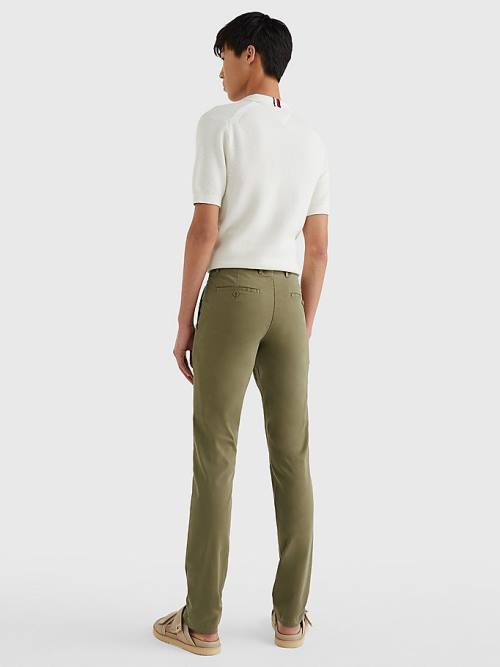 Tommy Hilfiger Bleecker Satin Slim Fit Chinos Nadrág Férfi Barna | TH651XMT