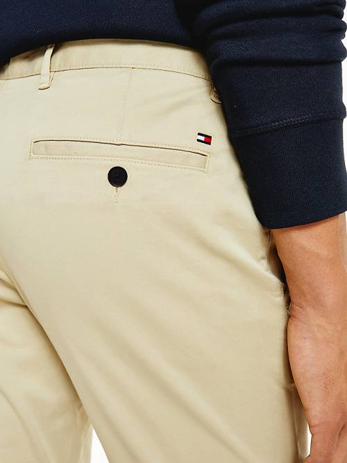 Tommy Hilfiger Bleecker Satin Slim Fit Chinos Nadrág Férfi Khaki | TH824FMY