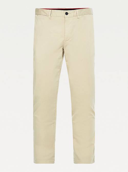 Tommy Hilfiger Bleecker Satin Slim Fit Chinos Nadrág Férfi Khaki | TH824FMY